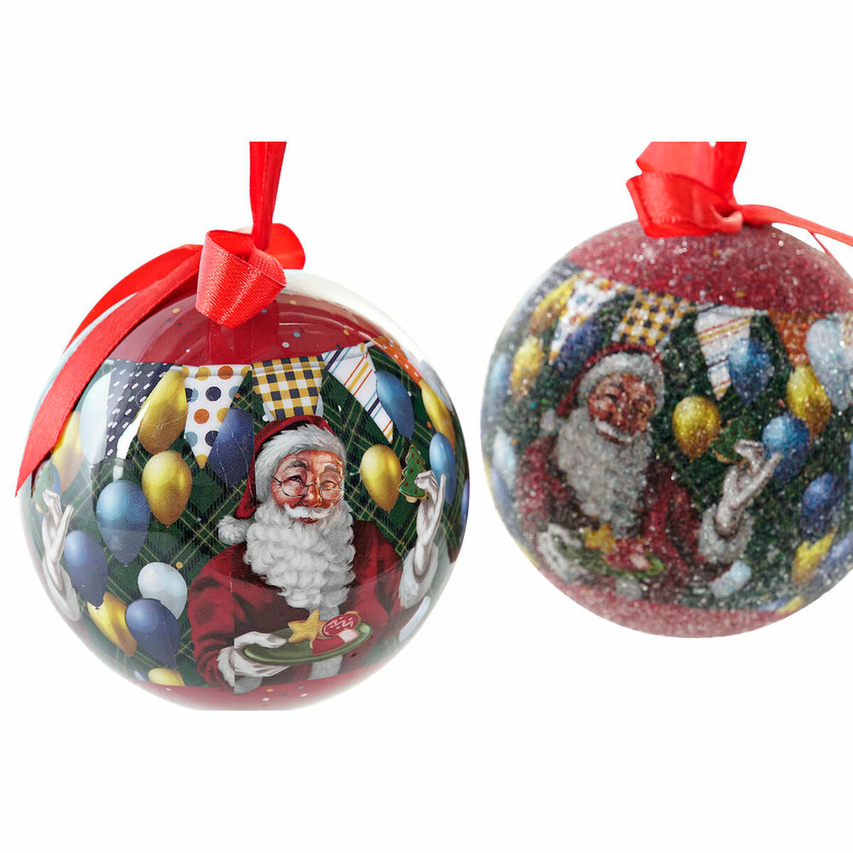 Boules de Noël DKD Home Decor Père Noël PVC (7 pcs) (7.5 x 7.5 x 12 cm)