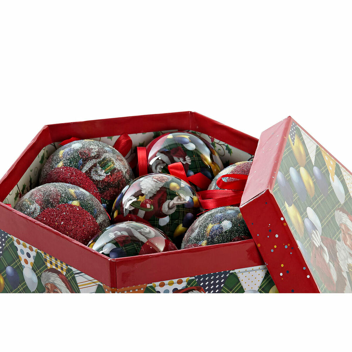 Boules de Noël DKD Home Decor Père Noël PVC (7 pcs) (7.5 x 7.5 x 12 cm)