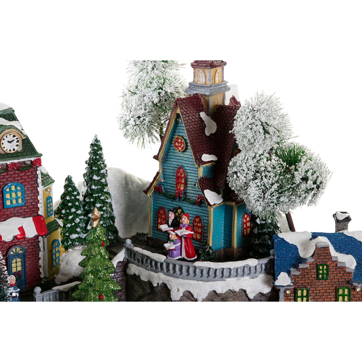 Décorations de Noël DKD Home Decor Ville Lumière LED Résine PVC (47 x 36 x 34 cm)