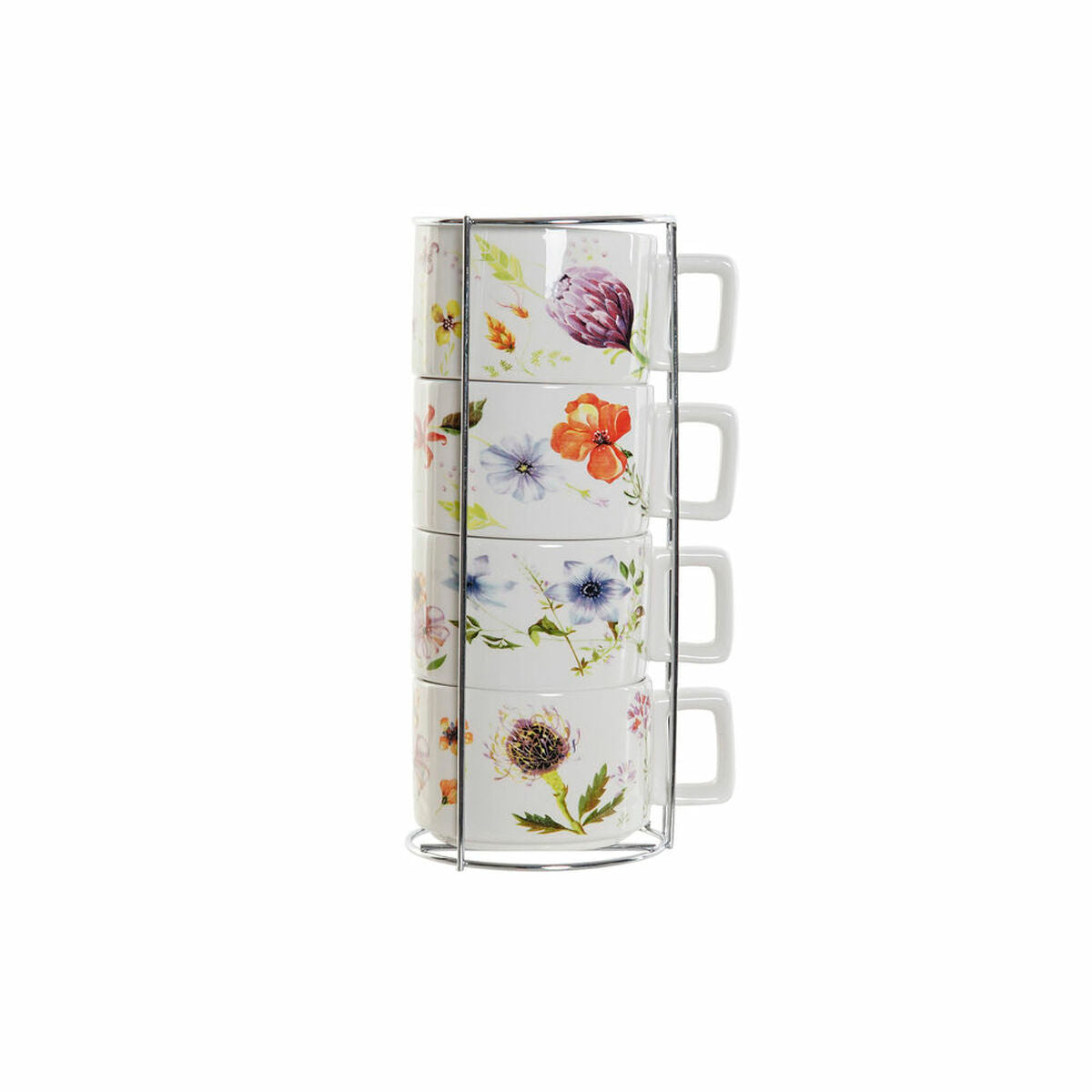 Ensemble de tasses à café DKD Home Decor Multicouleur Métal Dolomite 260 ml