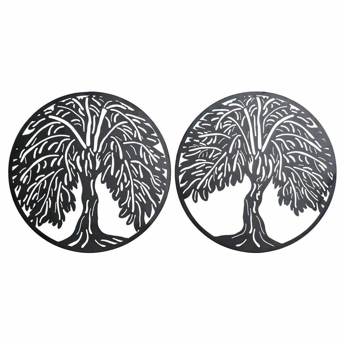 Décoration murale DKD Home Decor Arbre Métal (2 pcs) (40 x 1 x 40 cm)