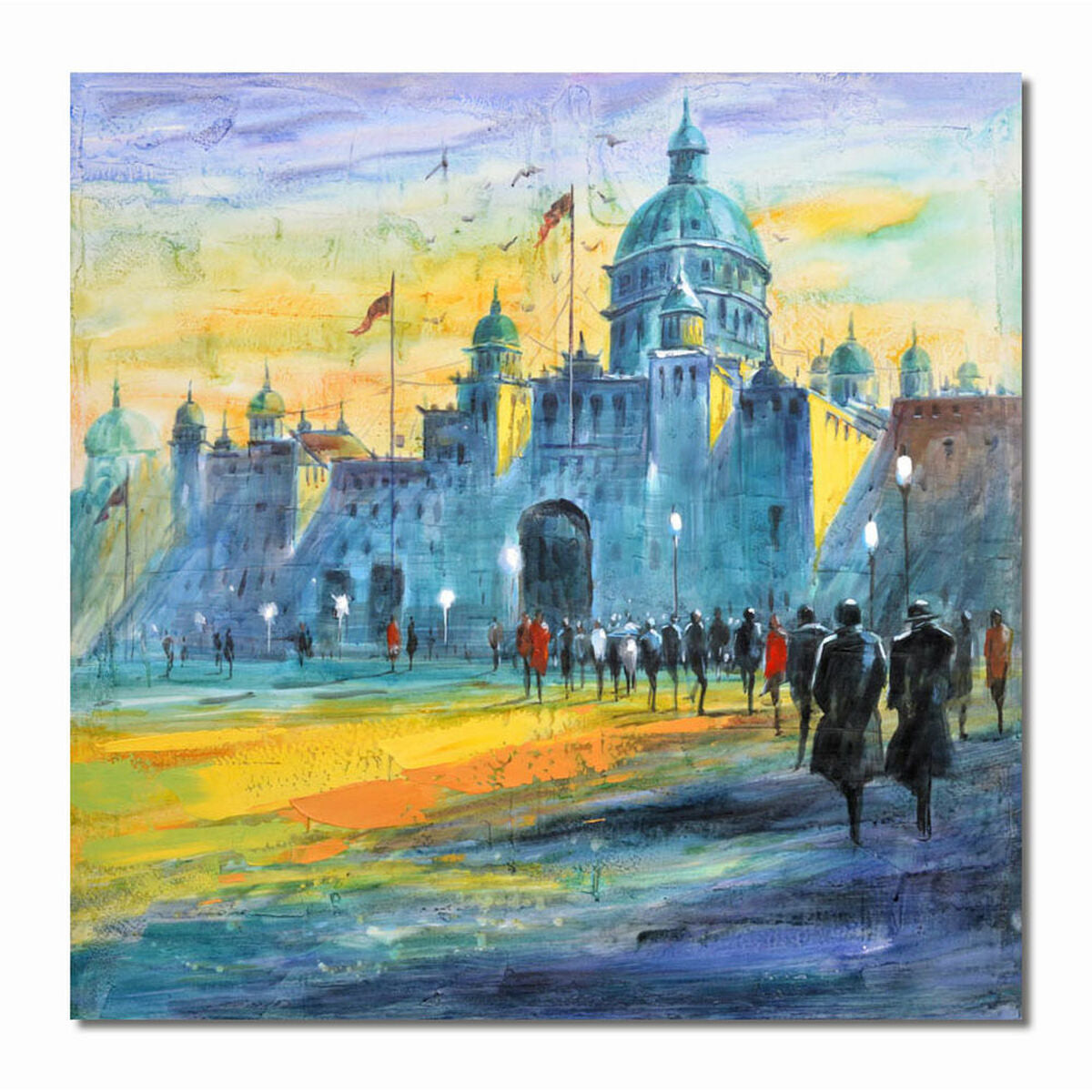 Toile DKD Home Decor Toile Bois MDF 100 x 3 x 100 cm