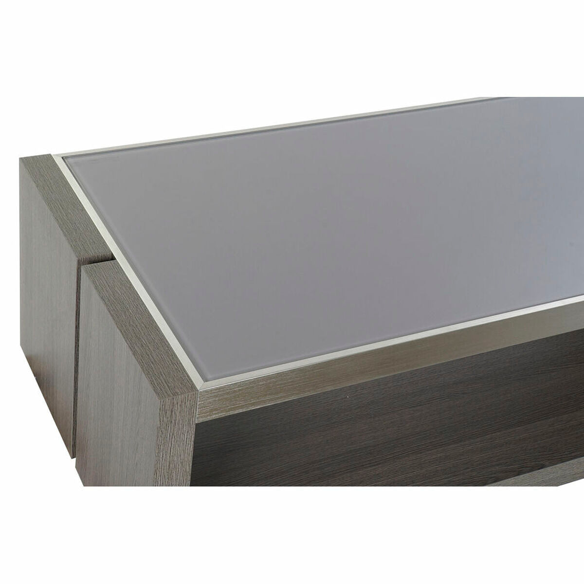 Table Basse DKD Home Decor Verre Aluminium Chêne Verre trempé (120 x 60 x 37,5 cm)