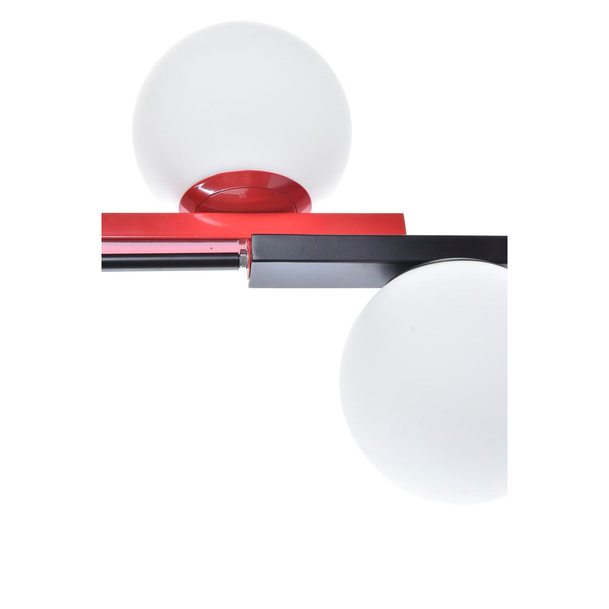 Suspension DKD Home Decor Blanc Noir Rouge Métal Verre 40 W 44 x 44 x 120 cm