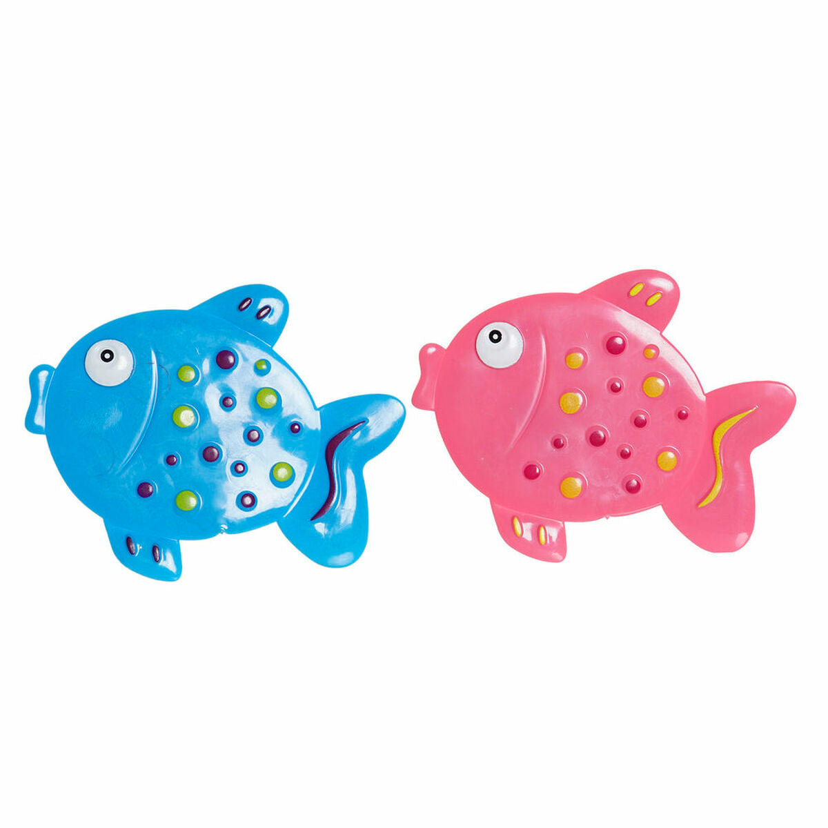 Tapis de bain DKD Home Decor 13 x 1 x 10,5 cm Bleu Rose Enfant PVC Poisson (2 Unités)