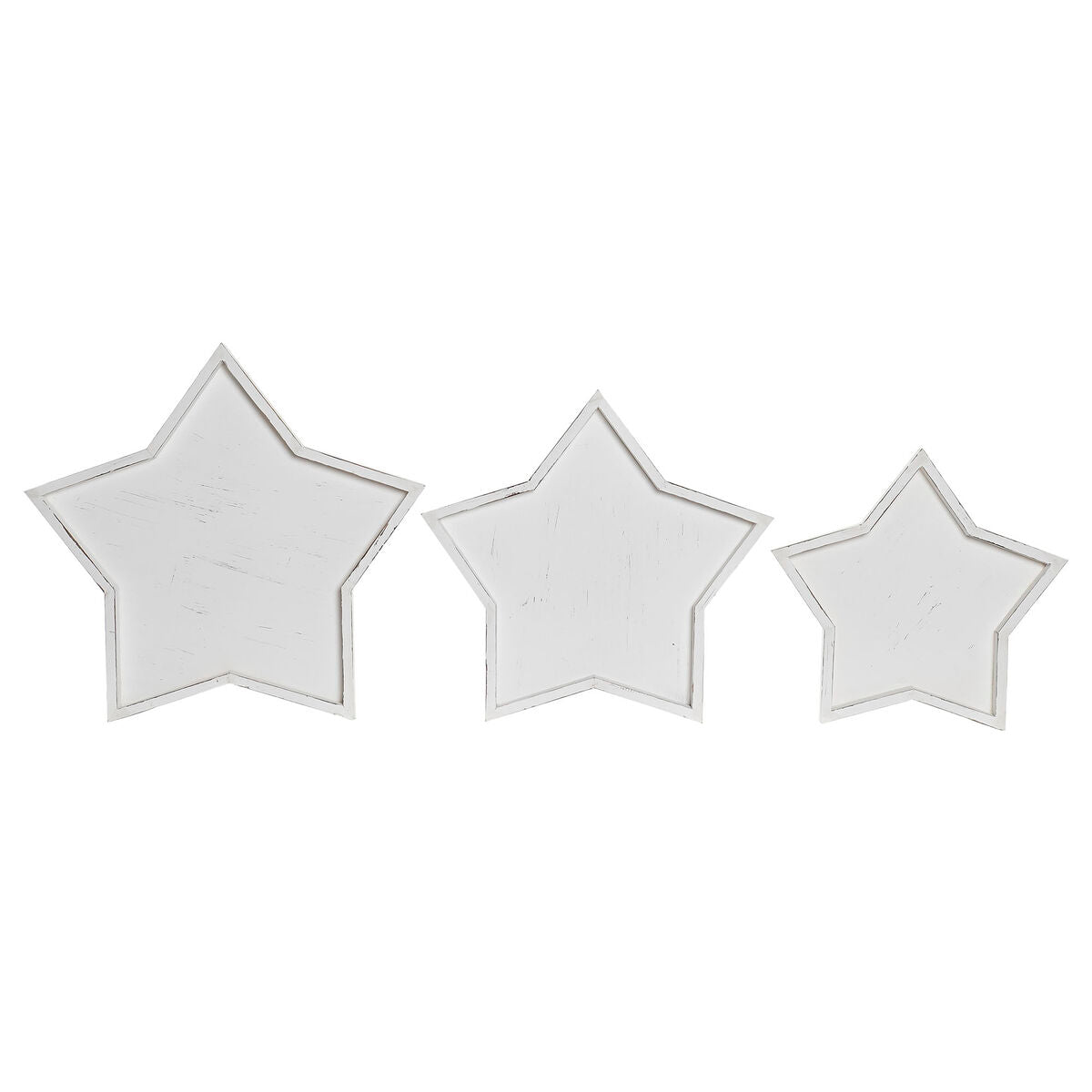 Centre de Table DKD Home Decor Blanc Bois 57 x 54 x 3 cm (3 Pièces)