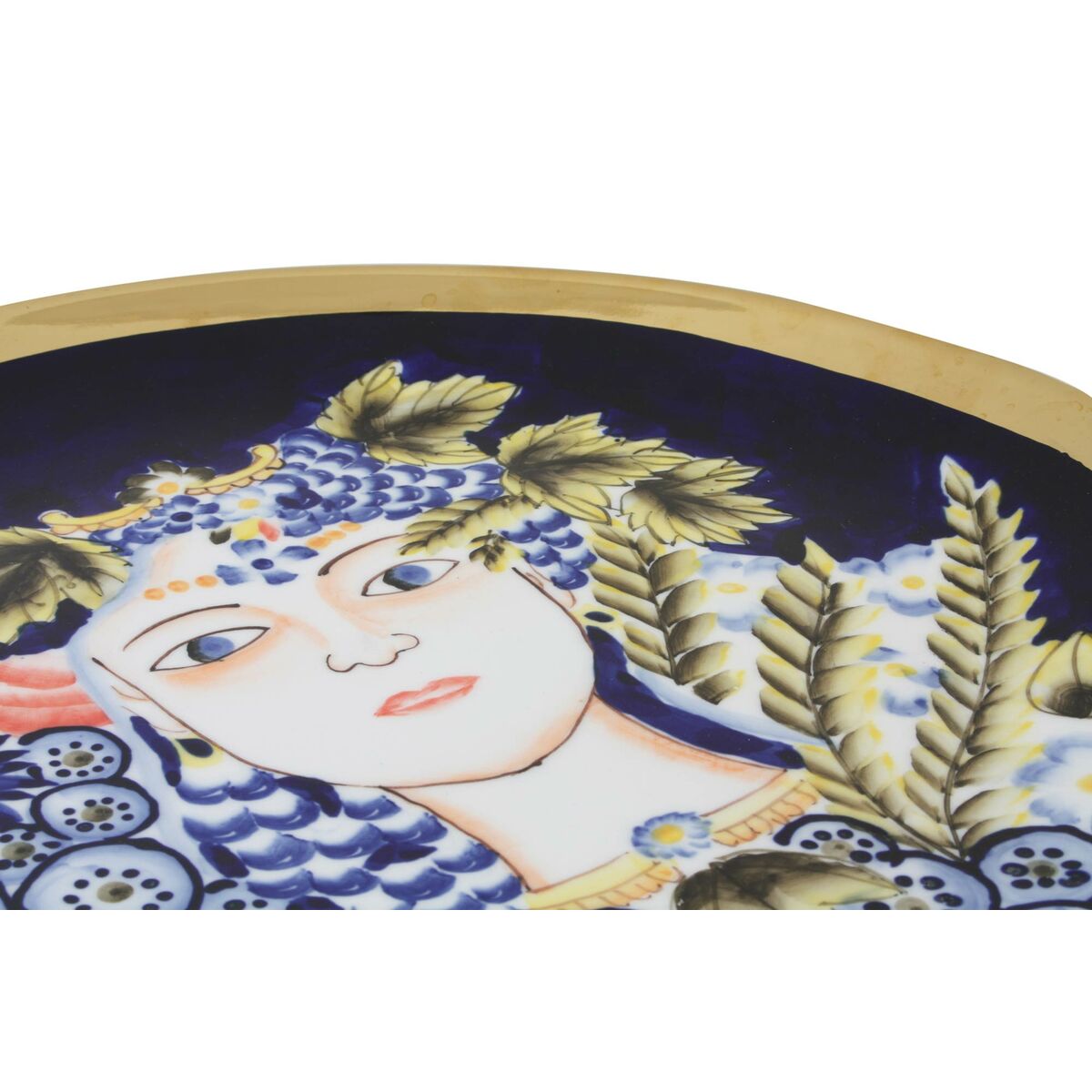 Centre de Table DKD Home Decor Bleu Multicouleur Porcelaine 42 x 42 x 4 cm