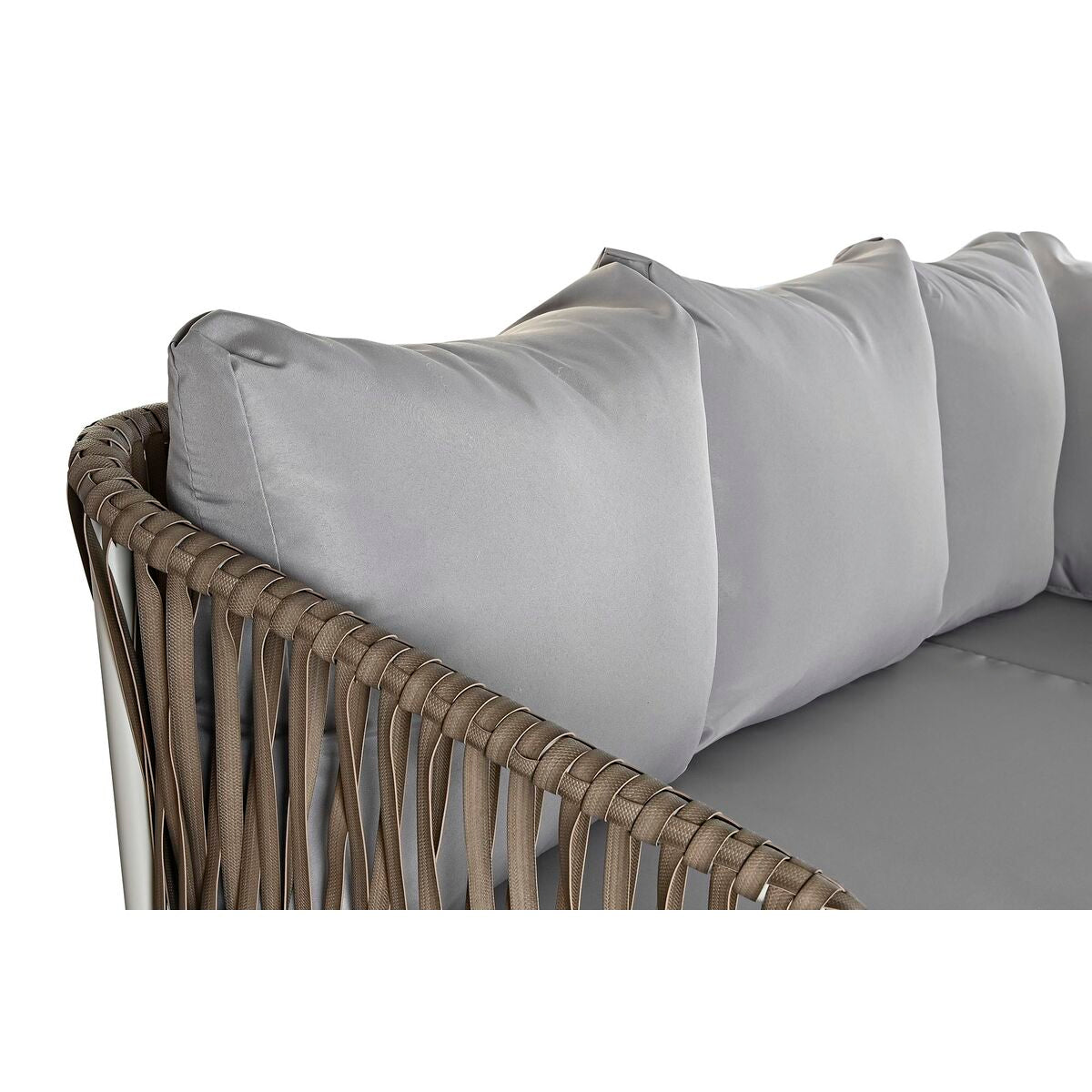 Meubles de jardin DKD Home Decor Blanc Marron Clair 190 x 190 x 70 cm