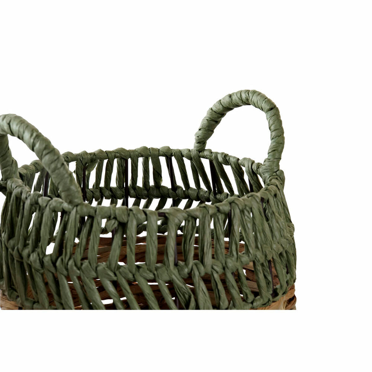 Set de basket DKD Home Decor Vert Naturel Boho 33 x 33 x 40 cm Rotin 4 Kg 2 Pièces