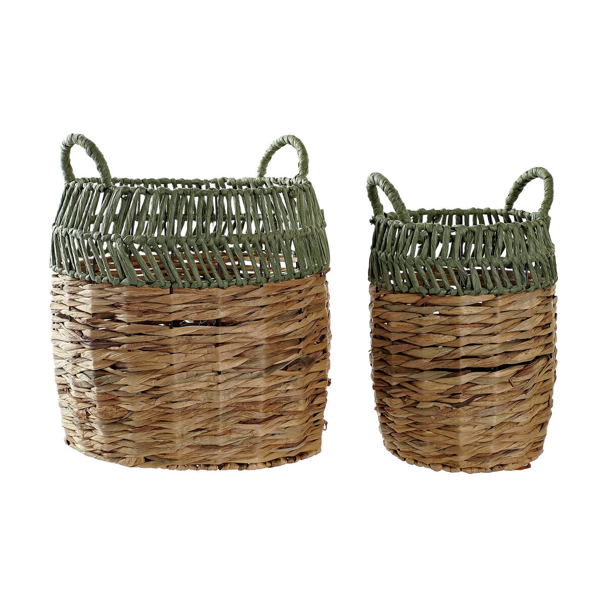 Set de basket DKD Home Decor Vert Naturel Boho 33 x 33 x 40 cm Rotin 4 Kg 2 Pièces