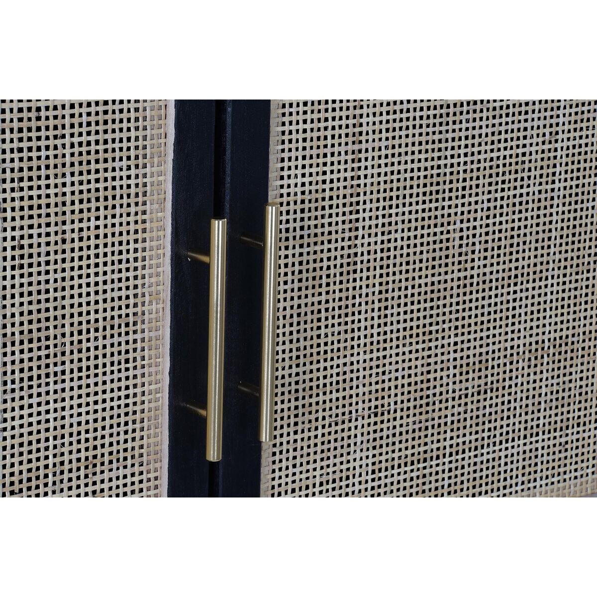 Buffet DKD Home Decor Noir Naturel Aluminium Bois de paulownia Bois MDF 110 x 30 x 100 cm