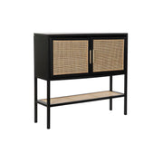 Buffet DKD Home Decor Noir Naturel Aluminium Bois de paulownia Bois MDF 110 x 30 x 100 cm