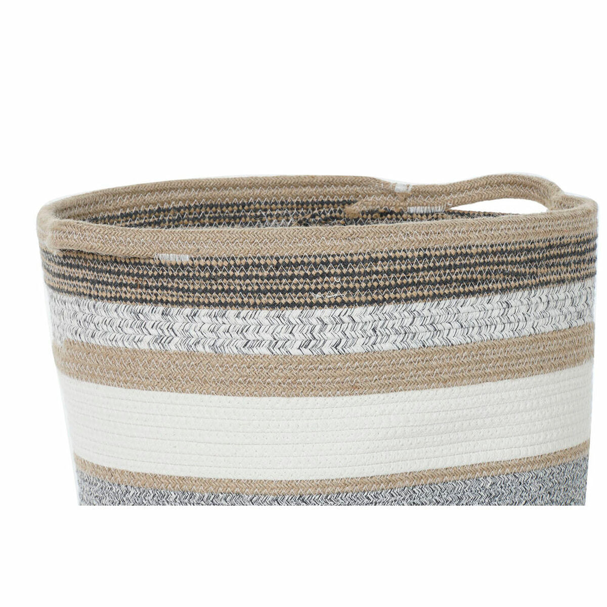 Set de basket DKD Home Decor Blanc Gris Naturel Jute (2 Pièces)