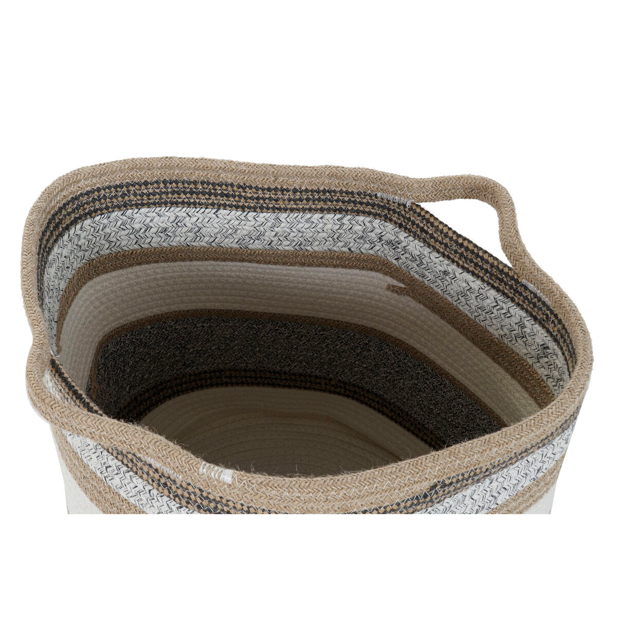 Set de basket DKD Home Decor Blanc Gris Naturel Jute (2 Pièces)