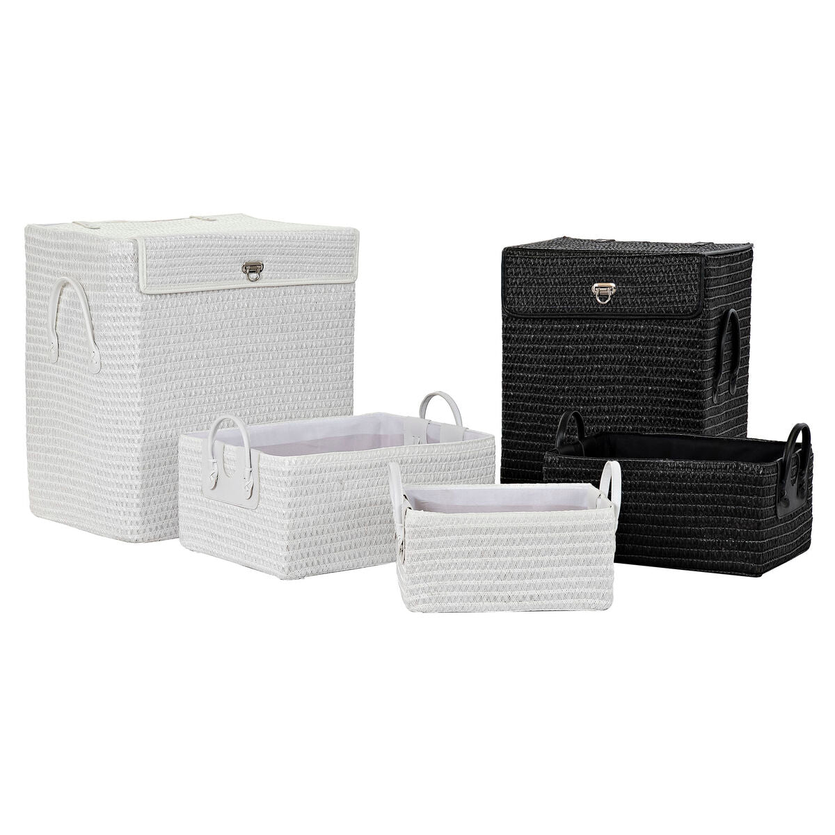 Panier Multi-usages DKD Home Decor Blanc Noir polypropylène 45 x 34 x 49 cm 4 Kg