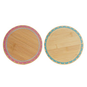 Dessous de plat DKD Home Decor Boho 20 x 20 x 1 cm Turquoise Bordeaux Colonial