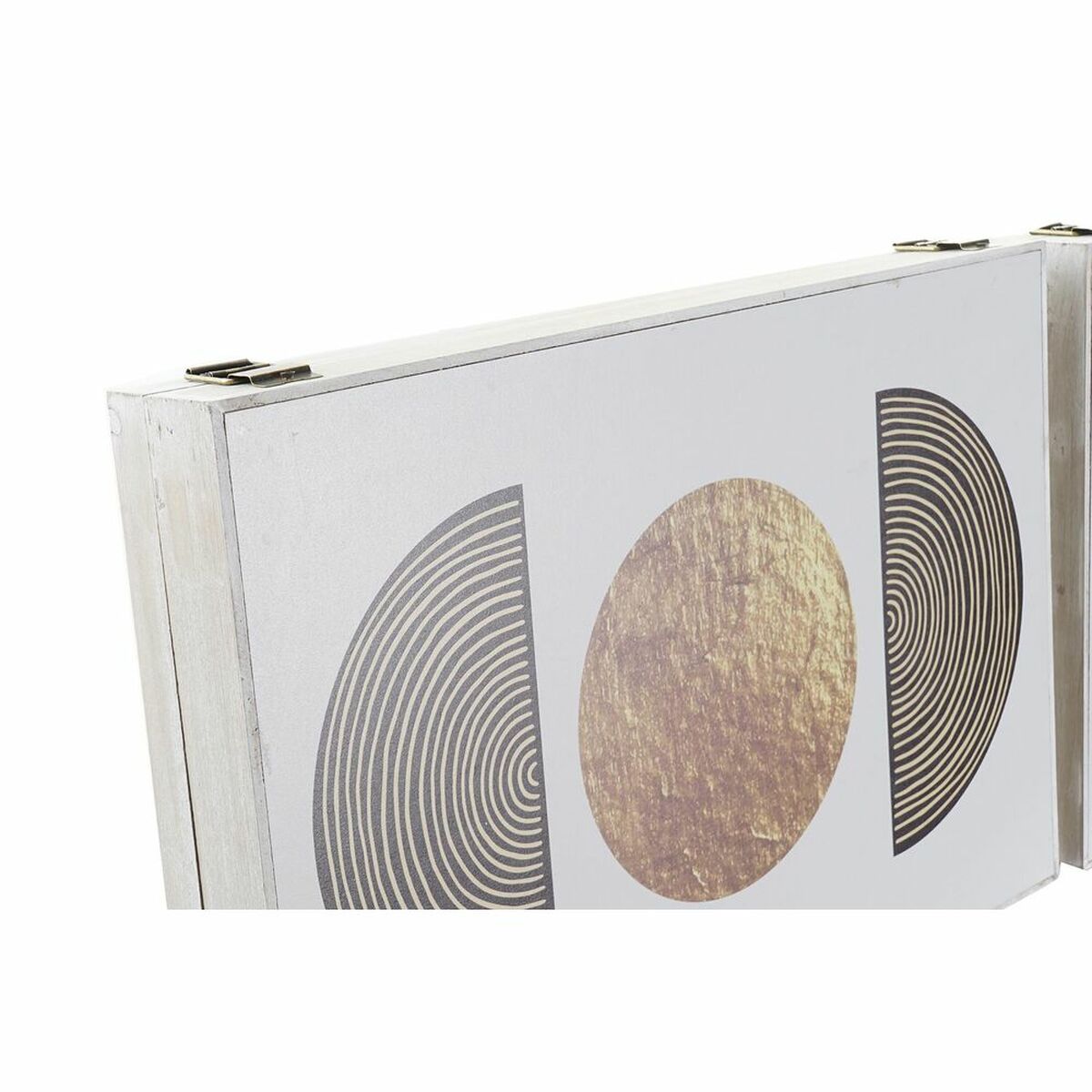 Boîte Décorative DKD Home Decor Noir Doré Bois MDF (2 Unités)