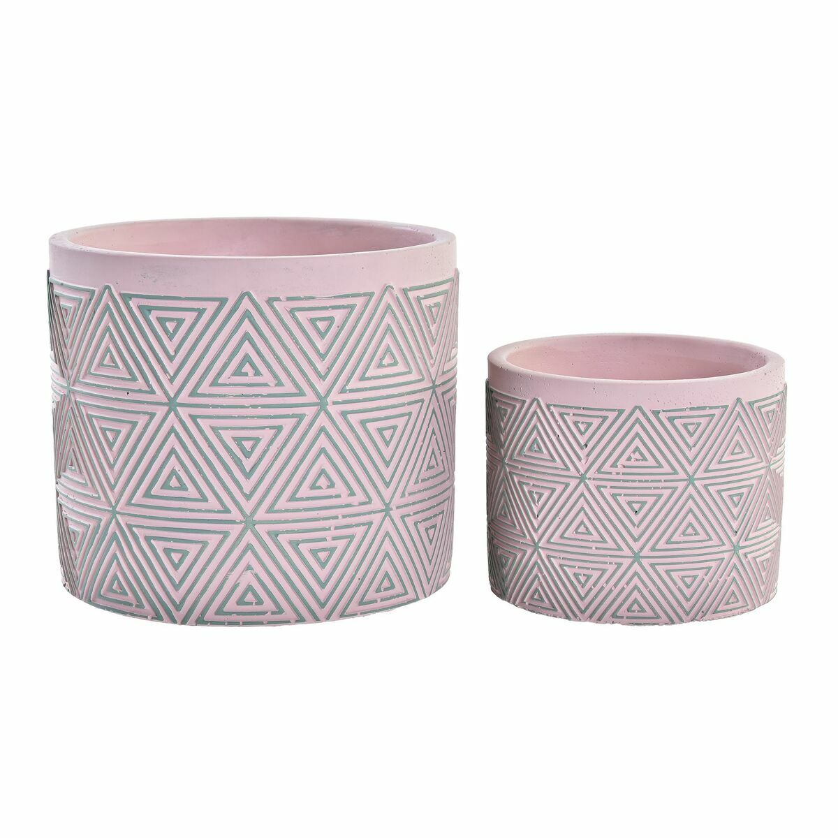Set de pots de fleurs DKD Home Decor Ciment 2 Pièces 2 Unités (17 x 17 x 15 cm)