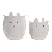 Lot de paniers DKD Home Decor Blanc Enfant Animal 35 x 35 x 49 cm