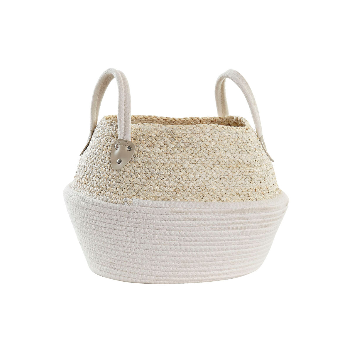 Panier DKD Home Decor Blanc Naturel Fibre naturelle 37 x 37 x 25 cm