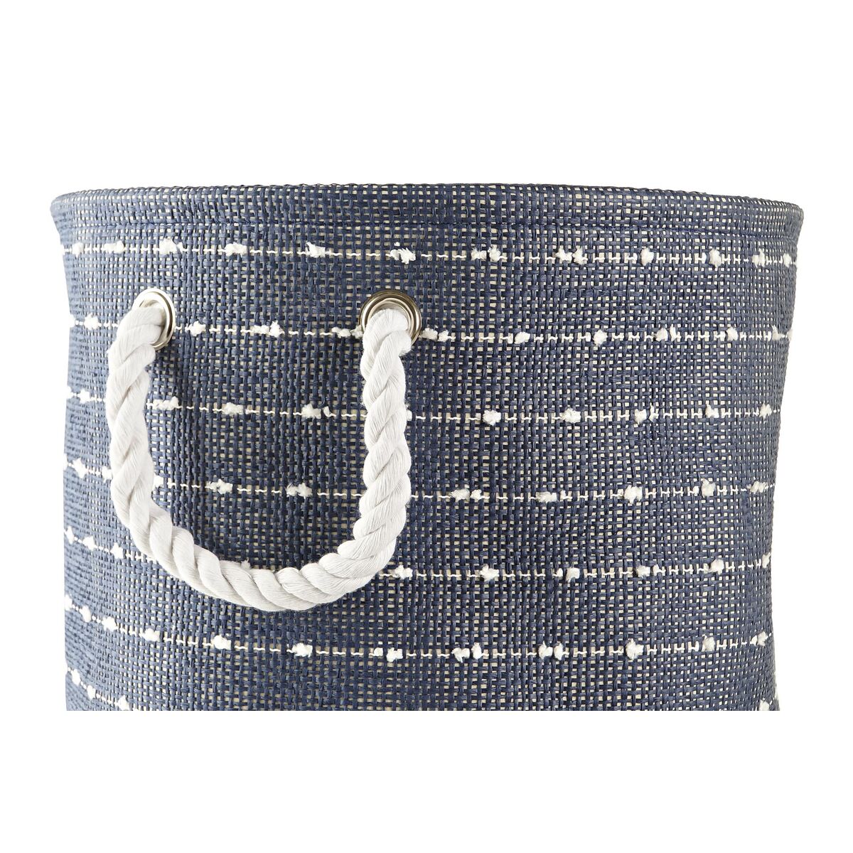 Set de basket DKD Home Decor Blanc Blue marine 39 x 31 x 31 cm 2 Pièces