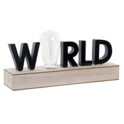 Décoration lumineuse DKD Home Decor World Noir Métal Bois MDF 30 x 40 cm 34 x 8 x 16 cm