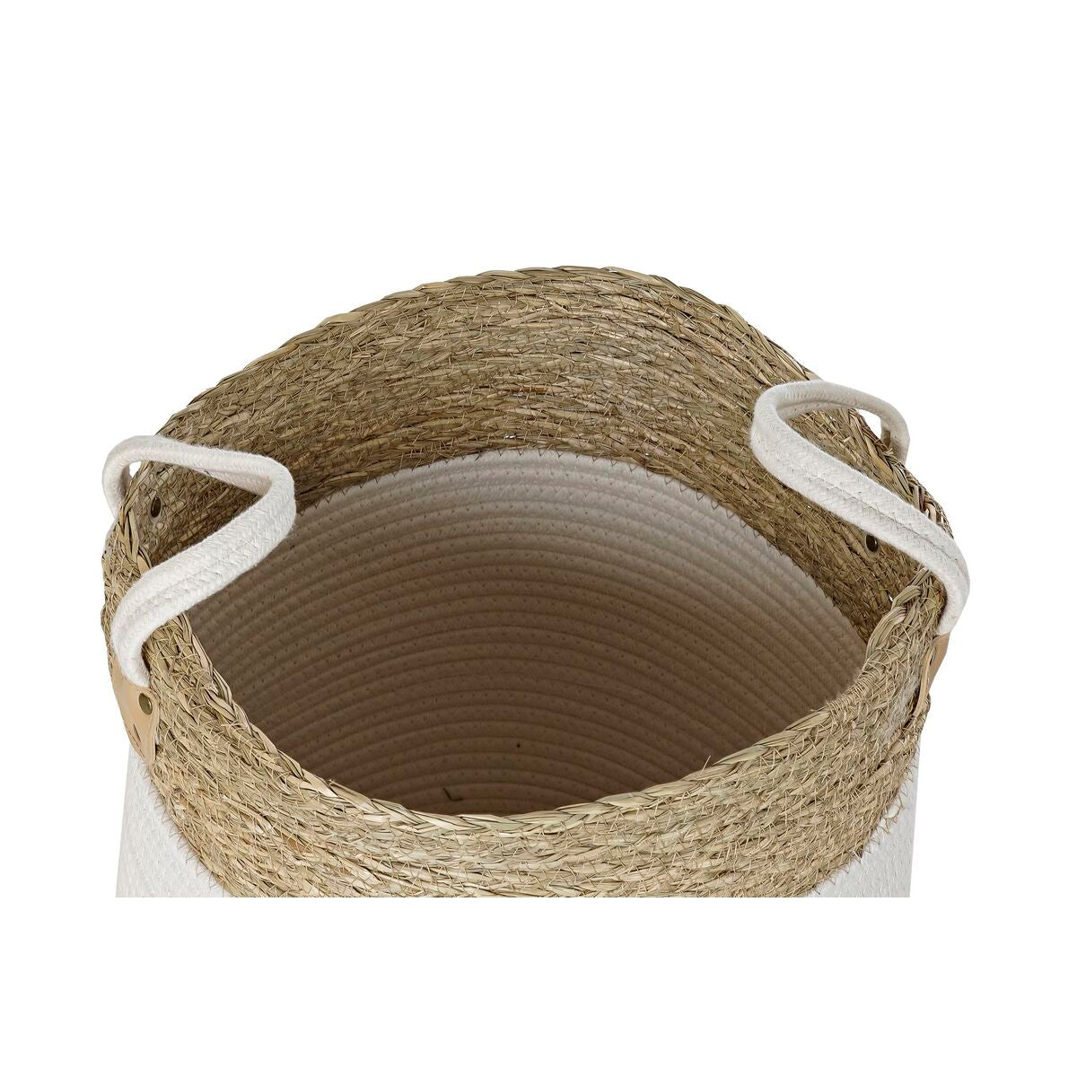 Set de basket DKD Home Decor Blanc Marron Fibre naturelle 41 x 41 x 52,5 cm
