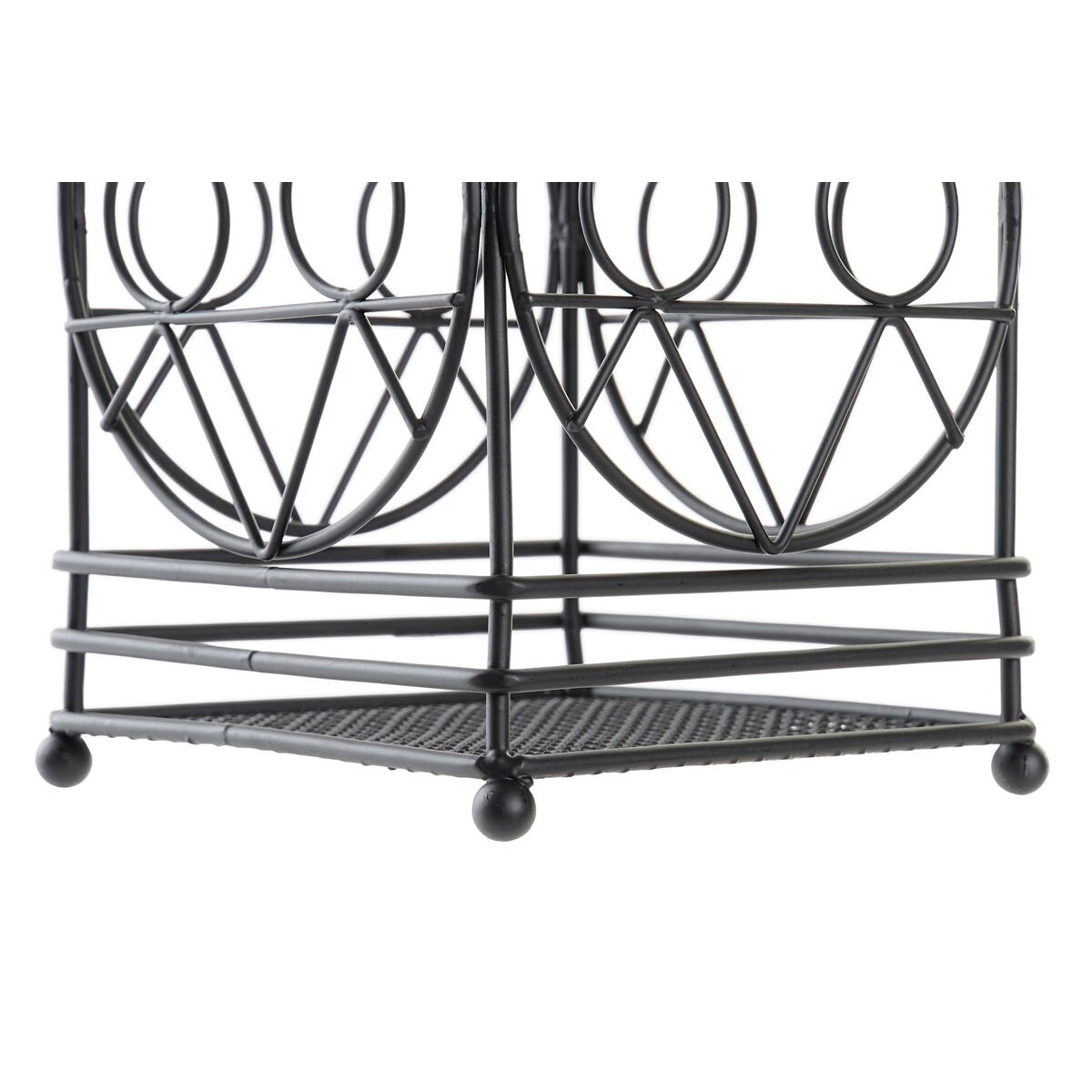 Égouttoir à couverts DKD Home Decor Noir Métal Géométrique 12 x 12 x 20 cm