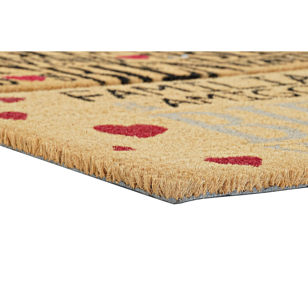 Paillasson DKD Home Decor Rouge Noir Marron Caoutchouc 2 Unités Urbaine Fibres de coco (60 x 40 x 1,5 cm)