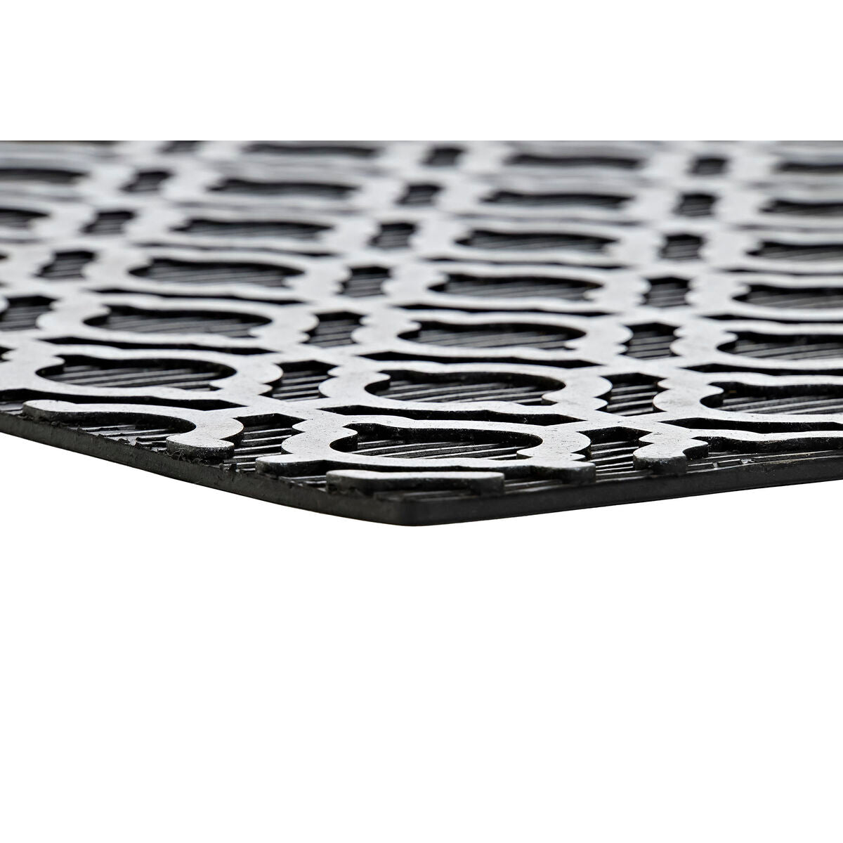 Paillasson DKD Home Decor Argenté Noir Doré Caoutchouc Arabe 2 Unités (75 x 45 x 0,5 cm)