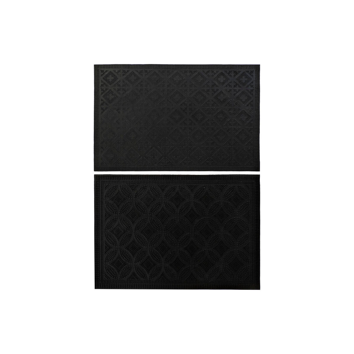 Paillasson DKD Home Decor Noir Caoutchouc 2 Unités (60 x 40 x 0,3 cm)