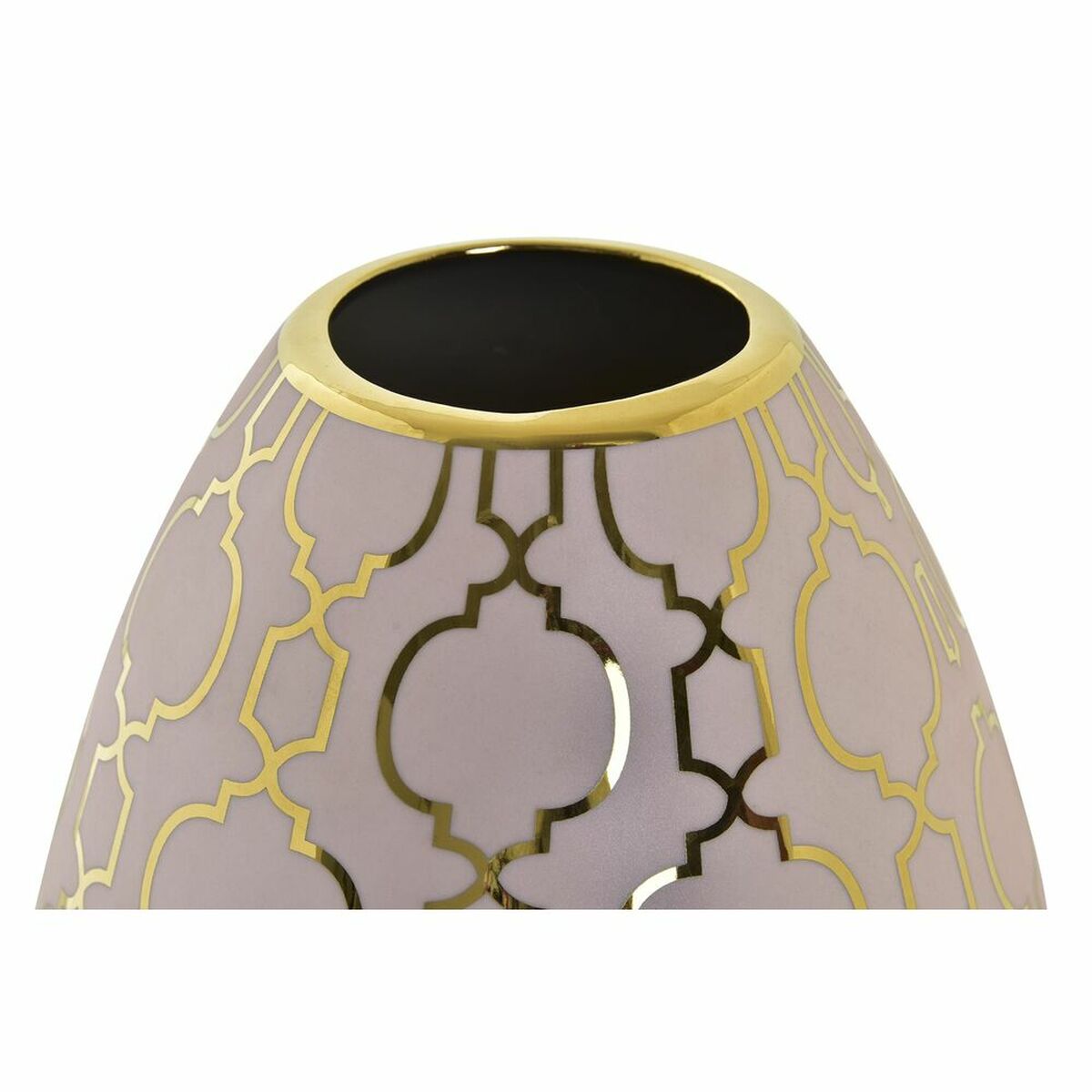 Vase DKD Home Decor Porcelaine Rose Doré Oriental Chrome 16 x 16 x 18 cm