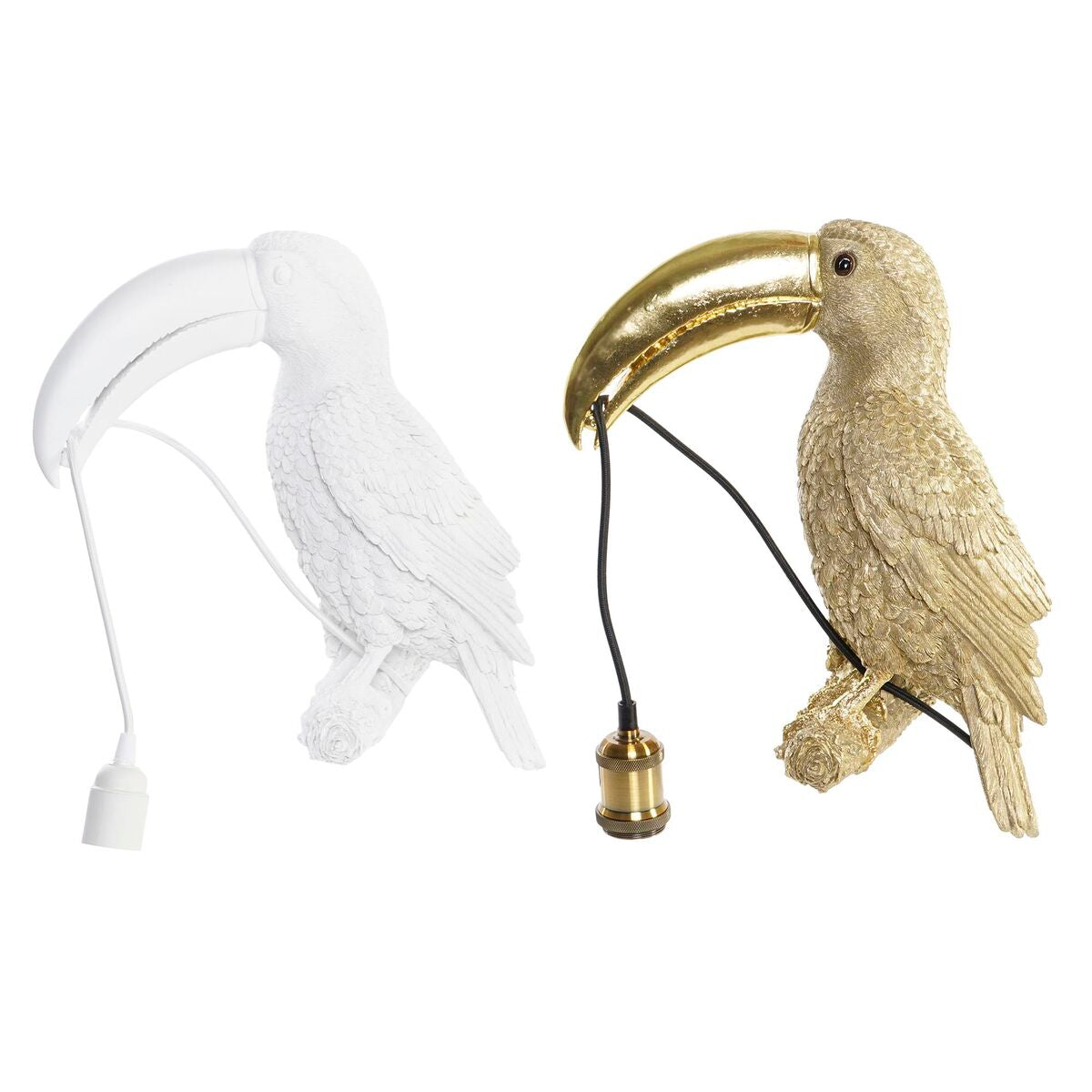 Applique DKD Home Decor Doré Blanc Résine 220 V 50 W (26 x 19,5 x 44 cm) (2 Unités)