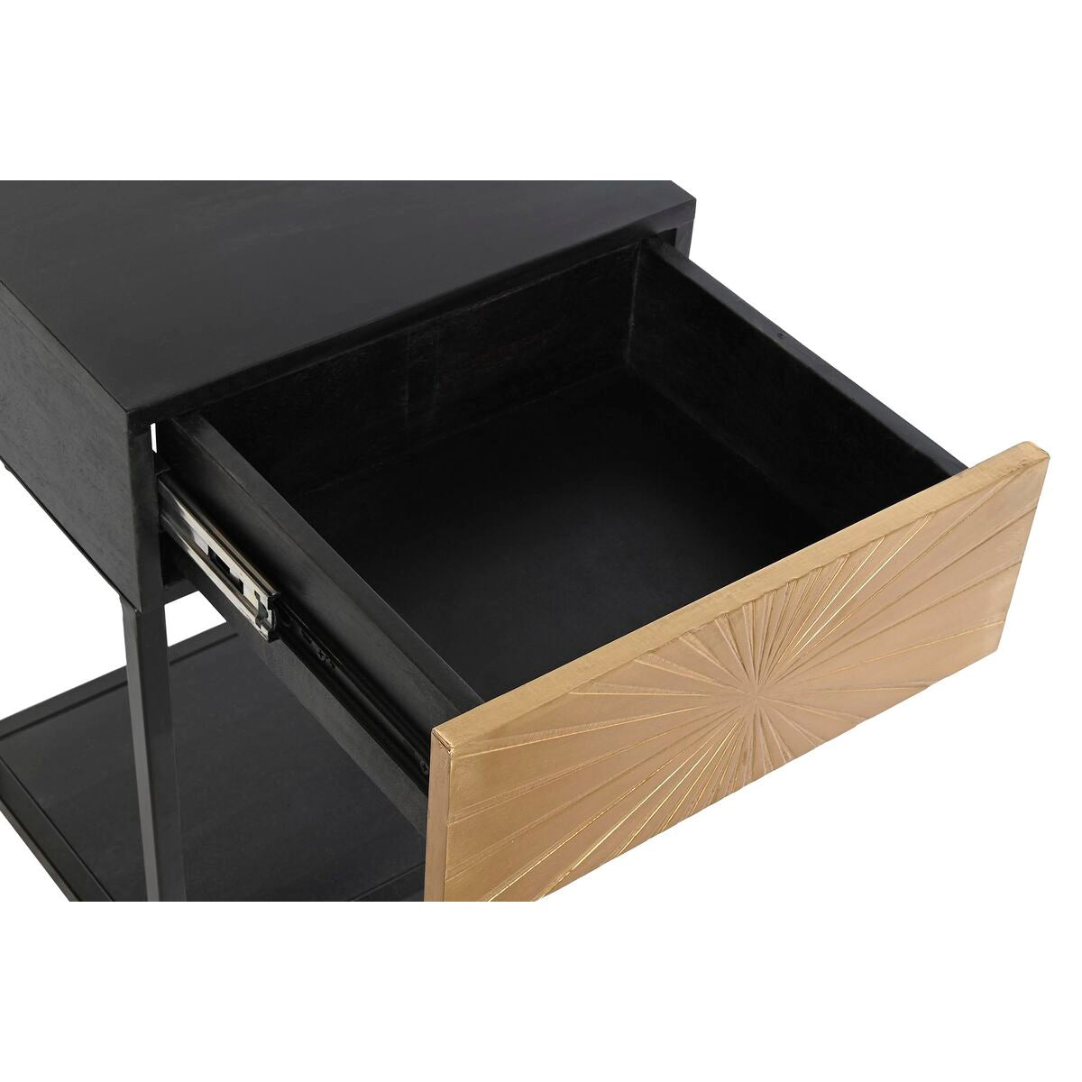 Table de Nuit DKD Home Decor Doré 35 x 40 x 55 cm Noir Métal Bois