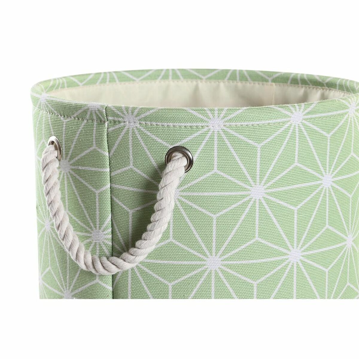 Set de basket DKD Home Decor Vert Beige Géométrique 30 x 30 x 35 cm 4 Kg 3 Pièces (3 Unités)