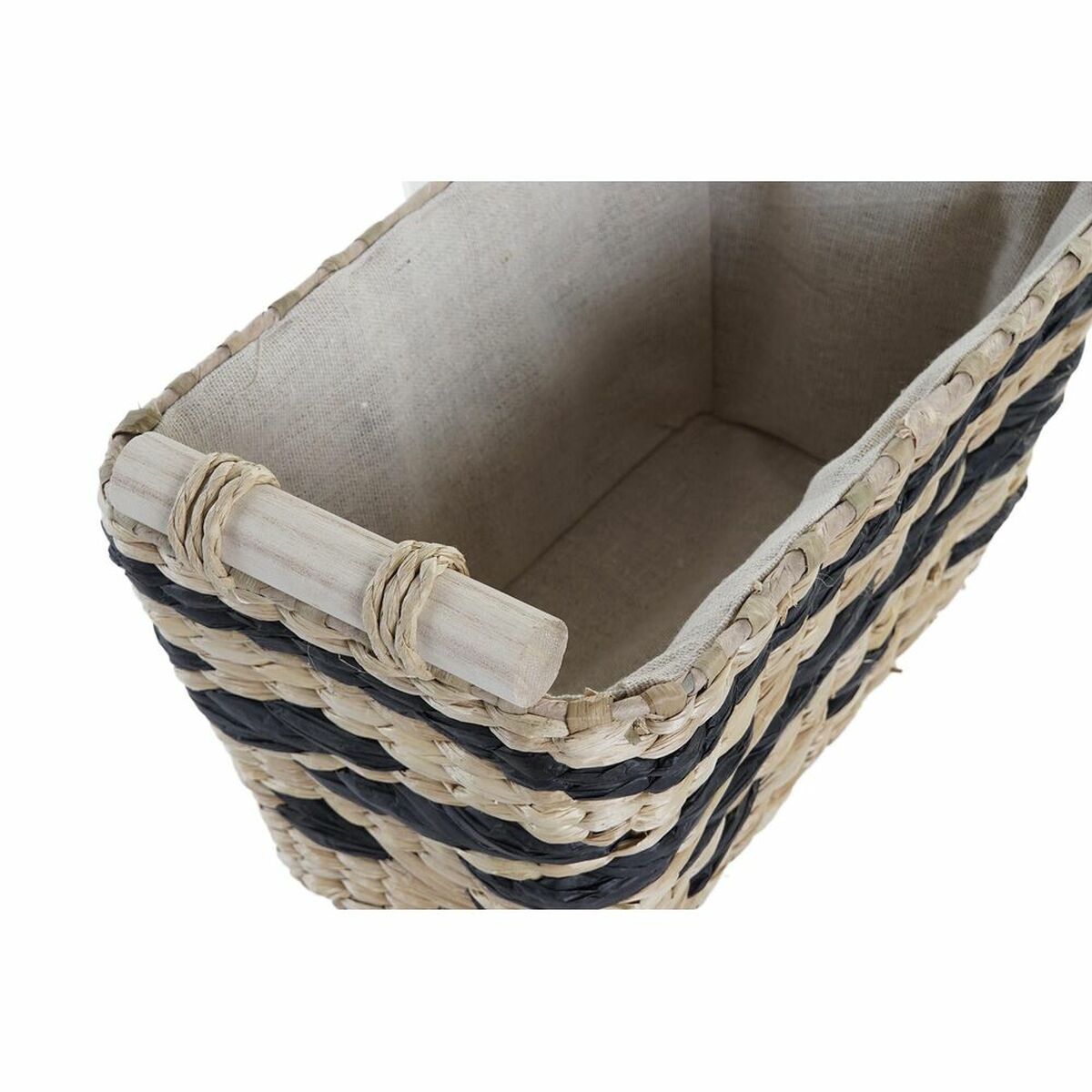 Set de basket DKD Home Decor Gris Naturel Fibre naturelle 38 x 26 x 24 cm 3 Pièces
