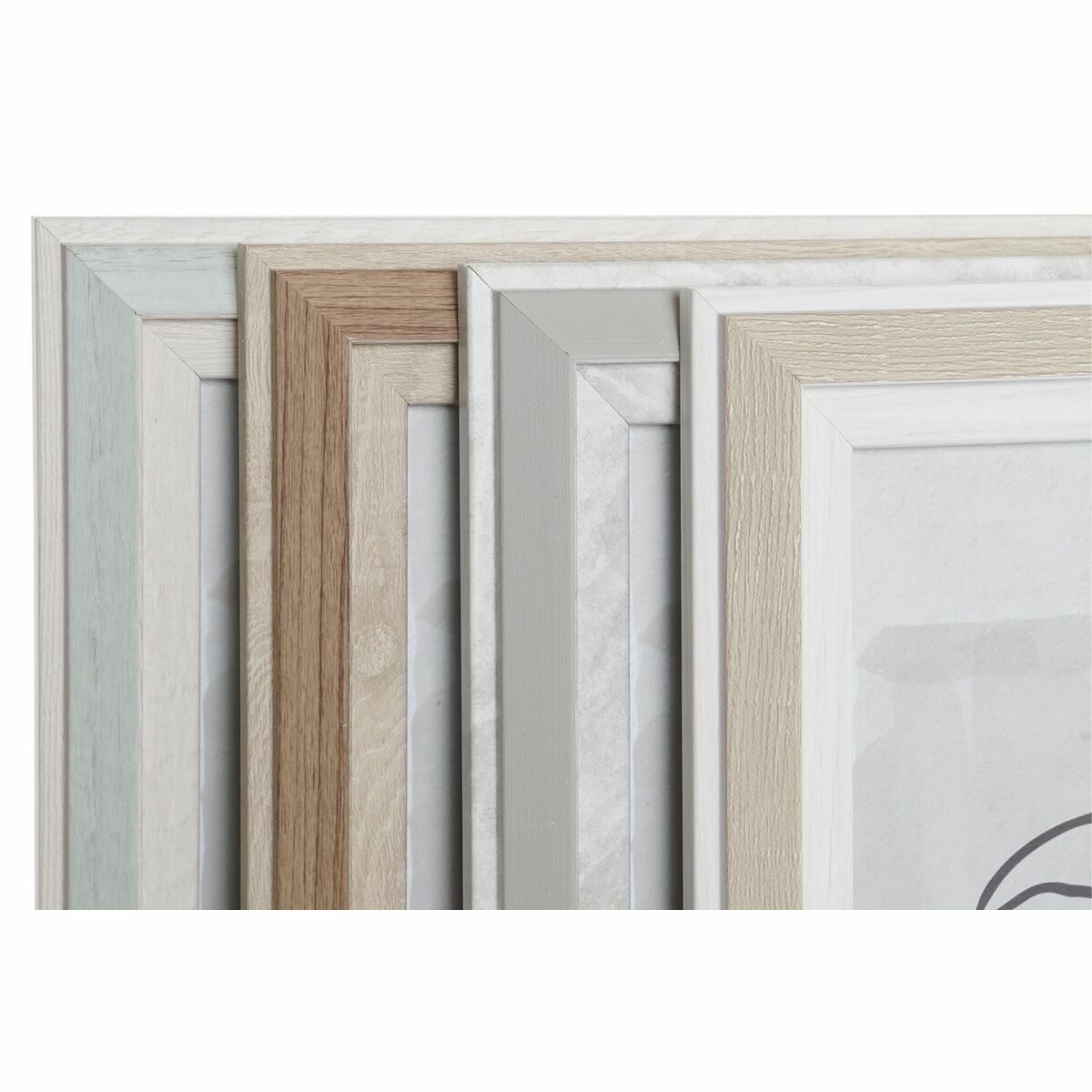 Cadre photo DKD Home Decor Verre Beige Vert PS Scandinave (25 x 2 x 30 cm) (4 Unités)