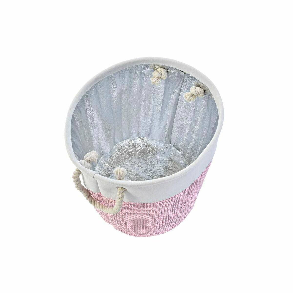 Set de basket DKD Home Decor Blanc Rose Lila 40 x 40 x 49 cm 4 Kg 3 Pièces (2 Unités)