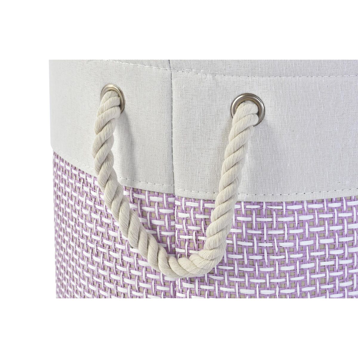 Set de basket DKD Home Decor Blanc Rose Lila 40 x 40 x 49 cm 4 Kg 3 Pièces (2 Unités)