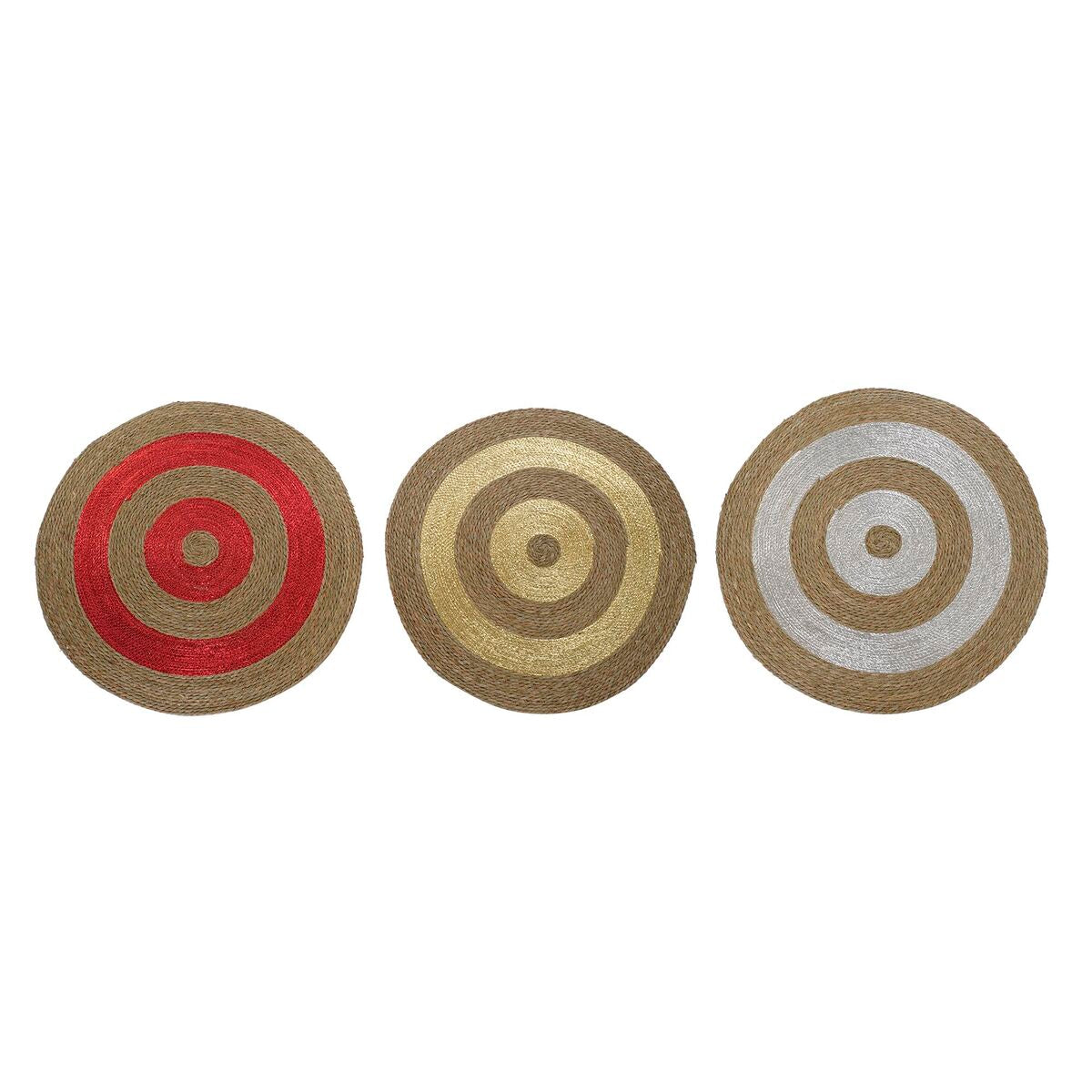 Tapis DKD Home Decor Fibre Herbier marin (90 x 90 x 2 cm) (3 Unités)