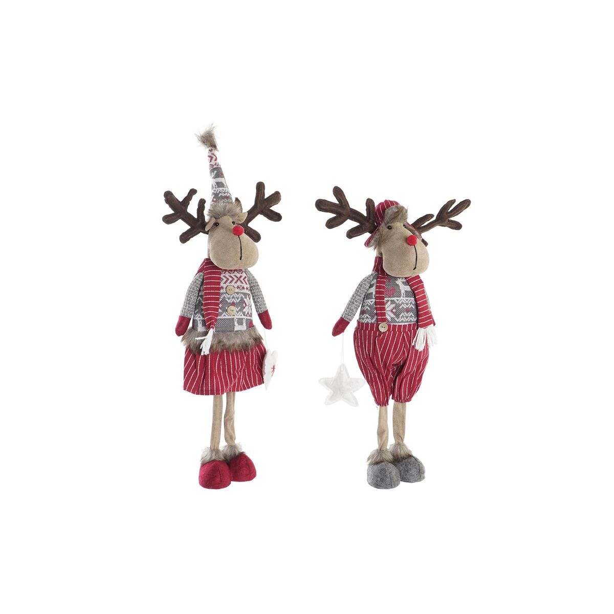 Figurine Décorative DKD Home Decor Noël Renne Polyester (20 x 10 x 58 cm) (2 Unités)