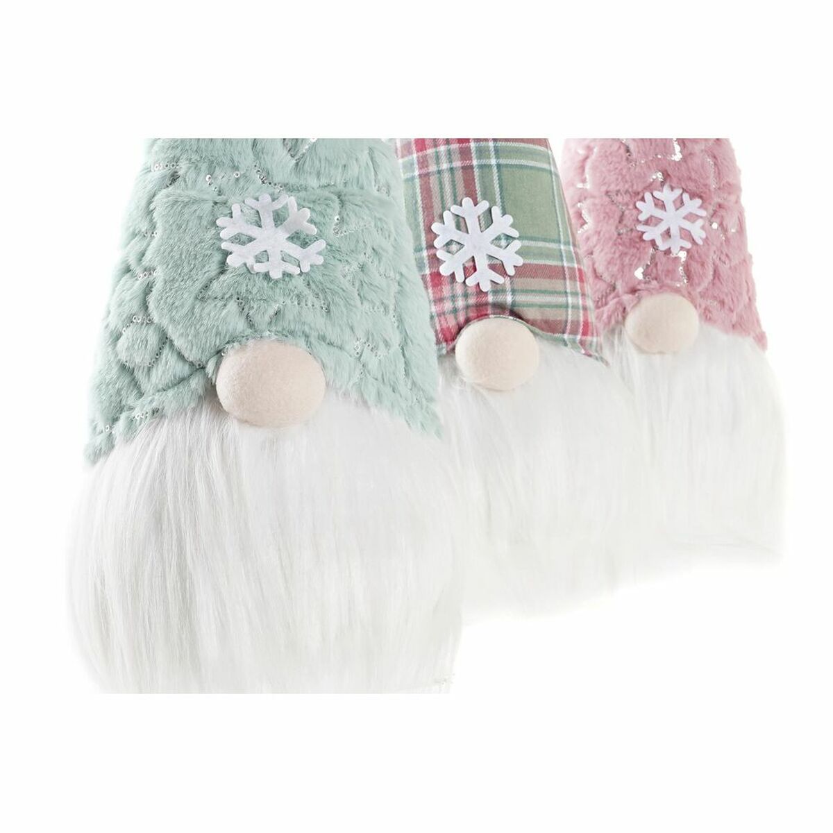 Père Noël DKD Home Decor Rouge Vert Rose Gnome 17 x 16 x 54 cm (3 Unités)