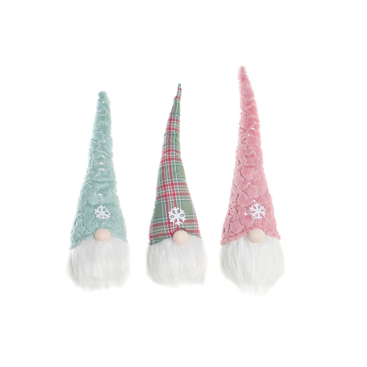 Père Noël DKD Home Decor Rouge Vert Rose Gnome 17 x 16 x 54 cm (3 Unités)