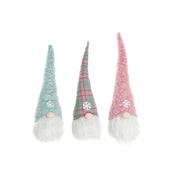 Père Noël DKD Home Decor Rouge Vert Rose Gnome 17 x 16 x 54 cm (3 Unités)