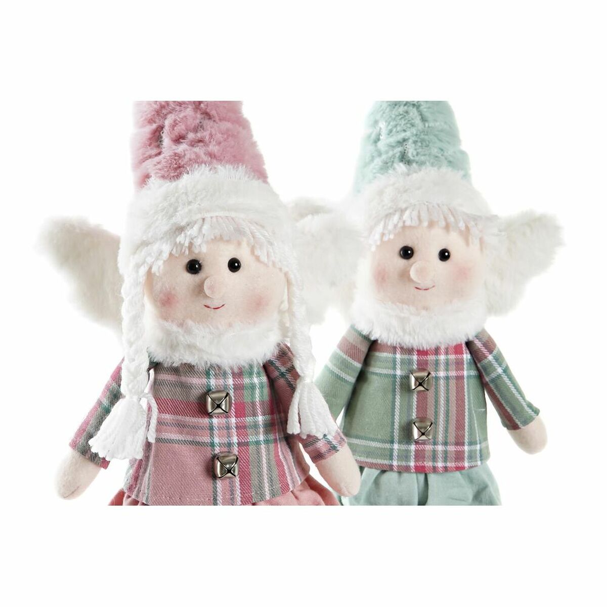 Figurine Décorative DKD Home Decor Noël Fée Polyester Ange (15 x 10 x 53 cm) (2 Unités)