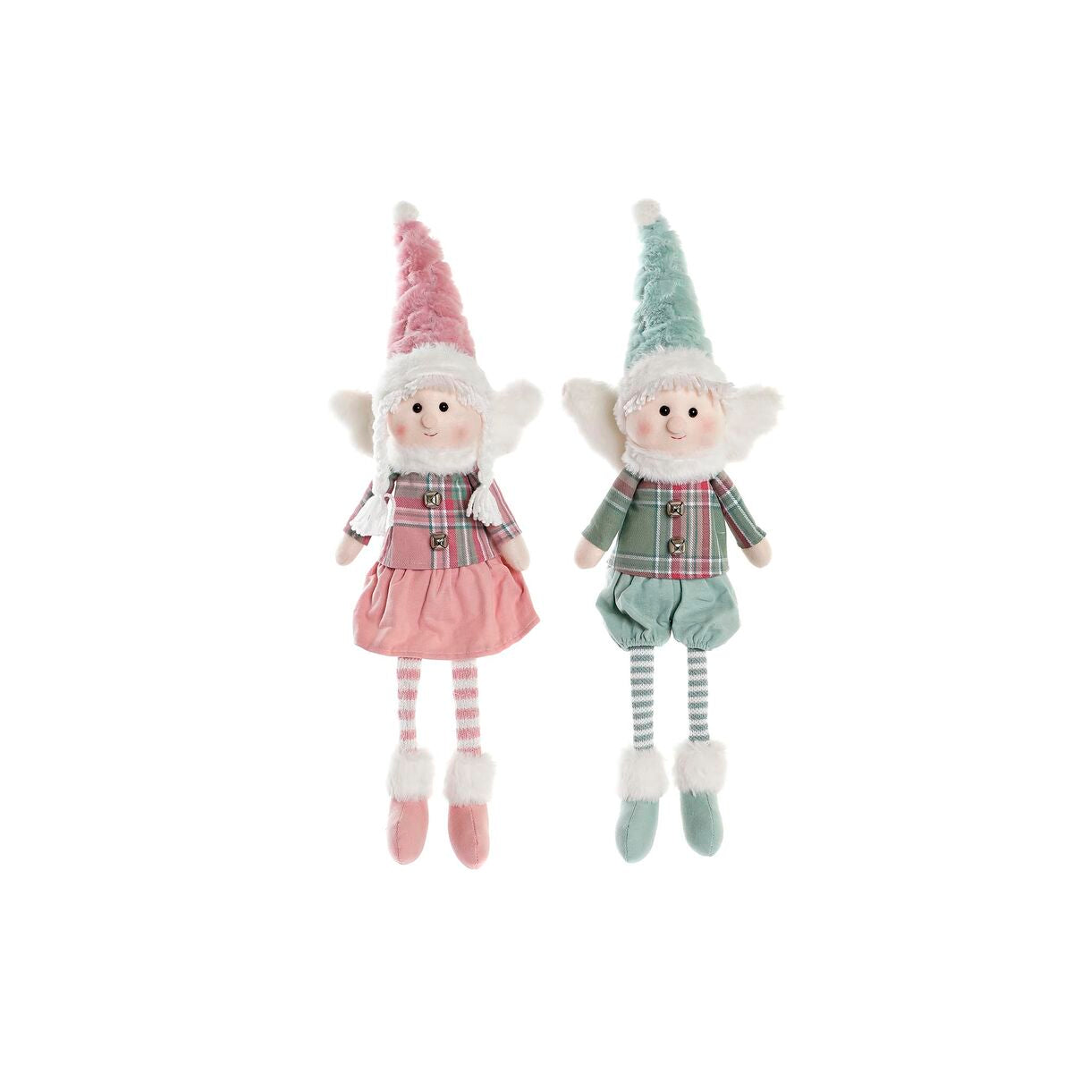 Figurine Décorative DKD Home Decor Noël Fée Polyester Ange (15 x 10 x 53 cm) (2 Unités)