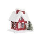 Maison miniature DKD Home Decor Blanc Rouge 17 x 16,5 x 17 cm (2 Unités)