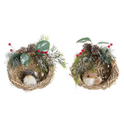 Décorations de Noël DKD Home Decor Polyester Rotin (14 x 11 x 15 cm) (2 Unités)