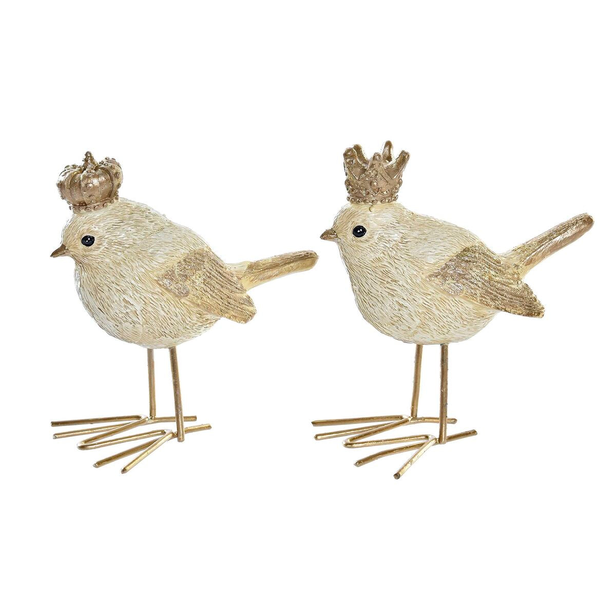 Décorations de Noël DKD Home Decor Résine Oiseau (11 x 5 x 9,5 cm) (2 Unités)