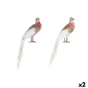 Décorations de Noël DKD Home Decor Polyester Oiseau (20 x 9 x 46 cm) (2 Unités)